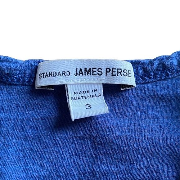 JAMES PERSE Standard Long Sleeve Crew Neck Top Tee Shirt Blue Large 3 - Picture 5 of 6